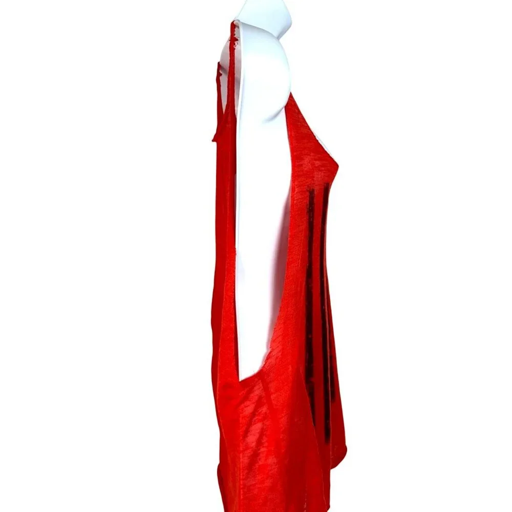 American Flag Sheer Red Tank Top Womens Graphic Print Patriotic USA Med - Picture 8 of 9